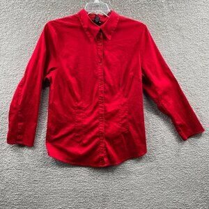Venezia Jean Lane Bryant Womens Top 14/16 Button Front Collared Shirt Stretch